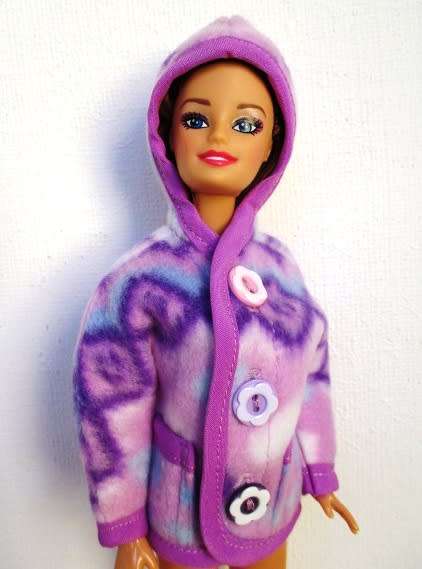 Barbie doll`s fleece hoodie - mauve
