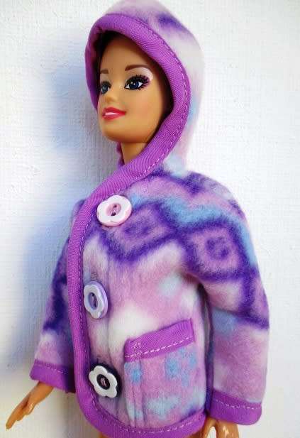 Barbie doll`s fleece hoodie - mauve