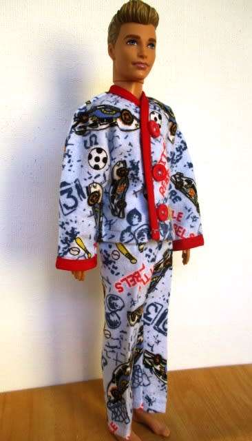 Ken doll`s winter pyjamas - sports red