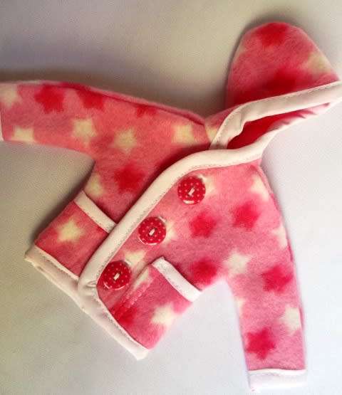 Barbie doll`s fleece hoodie - pink star