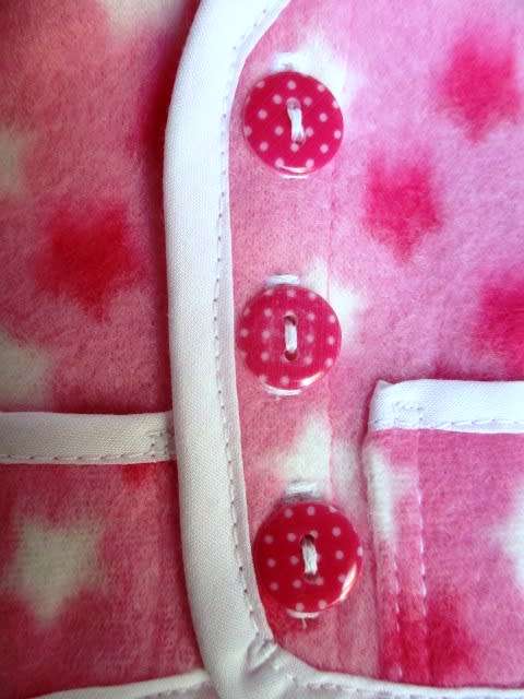 Barbie doll`s fleece hoodie - pink star