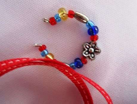 Barbie doll`s long dress + bag and necklace - red/blue