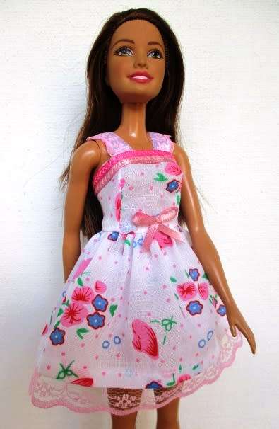 Barbie doll`s summer nightie - pink flower