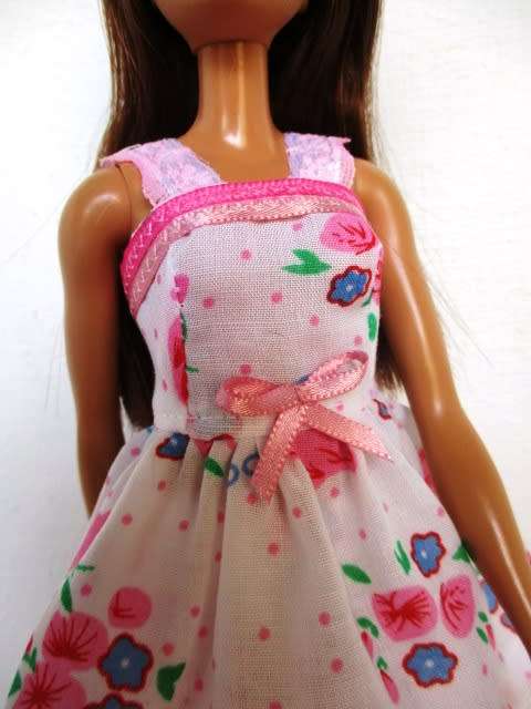 Barbie doll`s summer nightie - pink flower