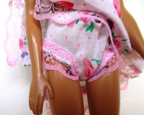 Barbie doll`s sleeping bag and nightie - unicorn pink