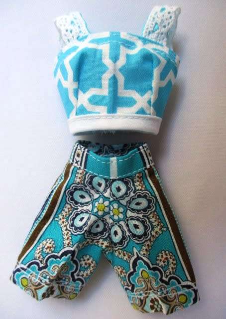 Barbie doll`s shorts and strap top - turquoise