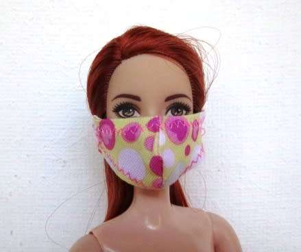 Barbie doll`s shopping bag and necklace set - denim/pink