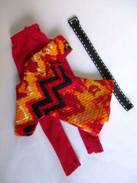 Barbie doll`s winter top plus leggings - red