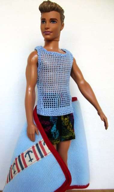 Ken doll`s beach set - black/bright smudge