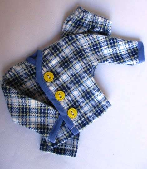 Ken doll`s winter pyjamas - blue check