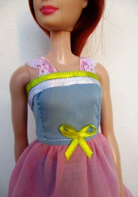 Barbie doll`s summer nightie set - pink and blue