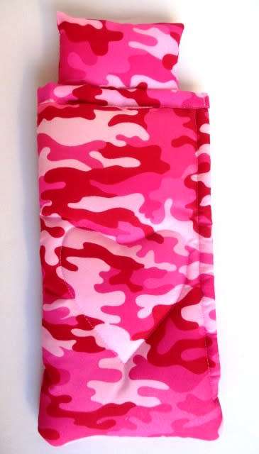 Barbie doll`s sleeping bag - pink camouflage