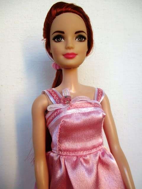 Barbie doll`s party dress - pink ruffle
