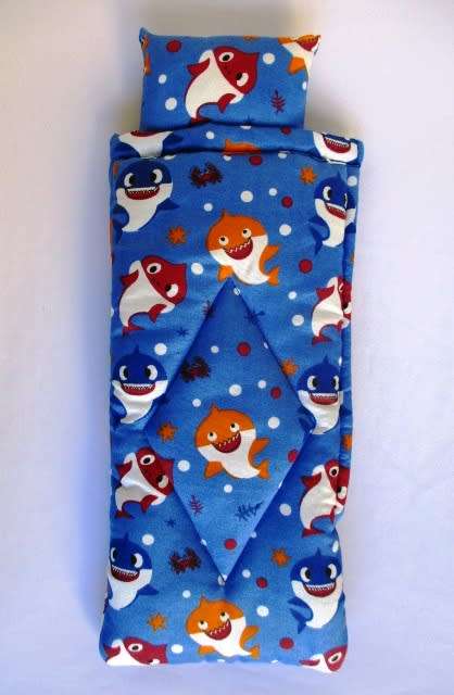 Ken doll`s sleeping bag - shark print