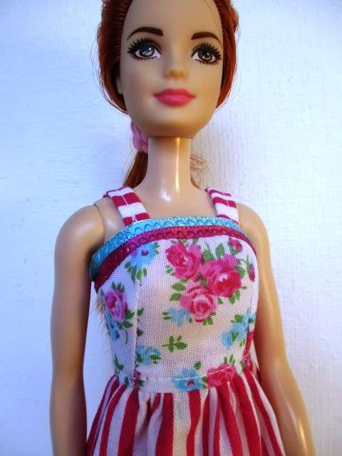 Barbie doll`s dress - pink stripe