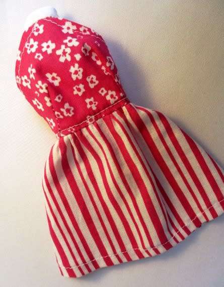 Barbie doll`s halter neck dress - pink prints