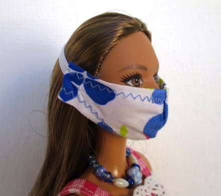 Barbie doll`s long dress, bag and necklace - pink/turquoise