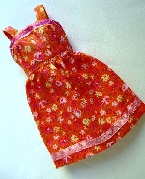 Barbie doll`s summer dress - orange floral