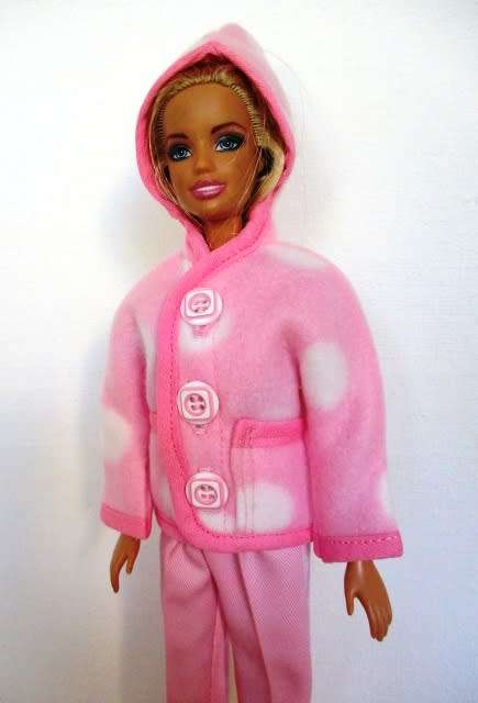 Barbie doll`s pants, top and hoodie - pink