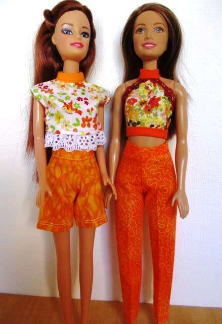 Barbie doll`s mix and match set - orange