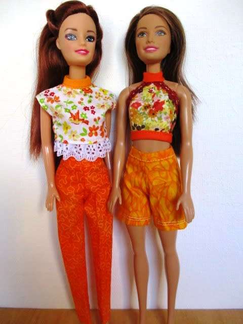 Barbie doll`s mix and match set - orange