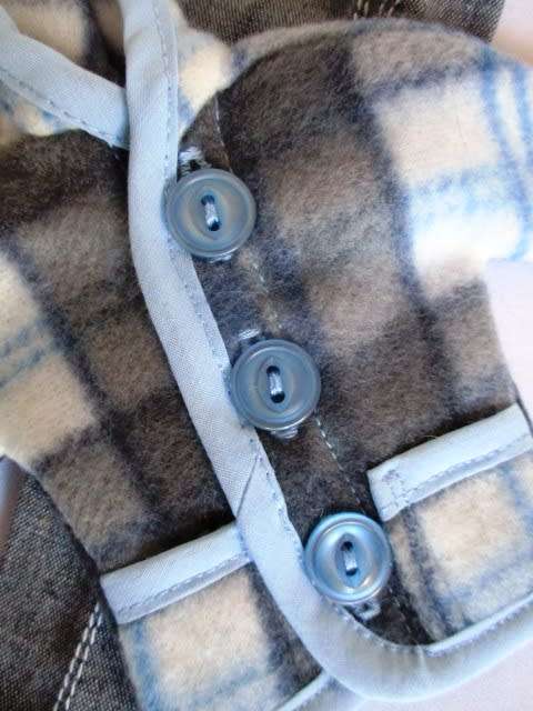 Ken doll`s jeans and hoodie - blue check