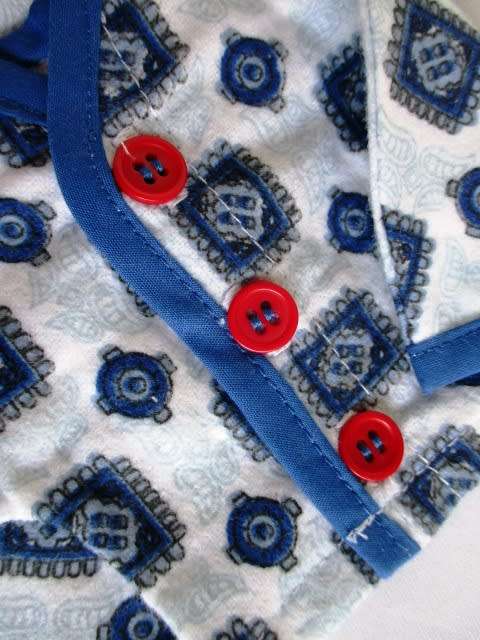 Ken doll`s winter pyjamas - blue square