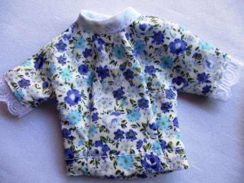 Barbie doll`s skirt with pleated frill and tailored top - sea green