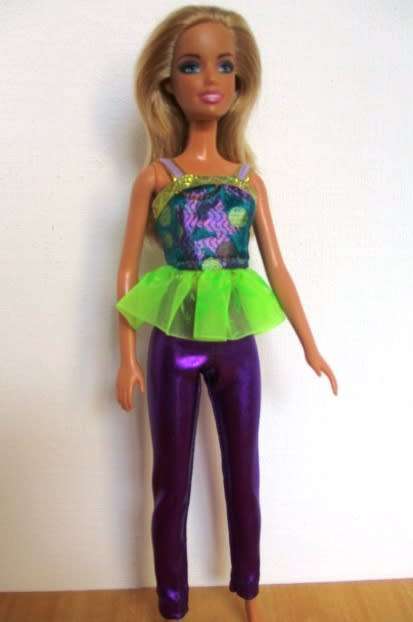 Barbie doll`s three piece party set - purple/green