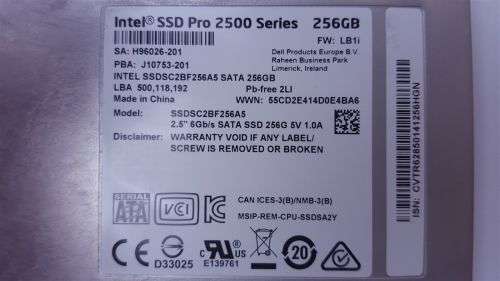 2.5" 256GB SATA Laptop SSD Drives