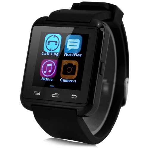 Black U8 Smartwatch Bluetooth Watch Passometer Touch Screen Answer and Dial the Phone