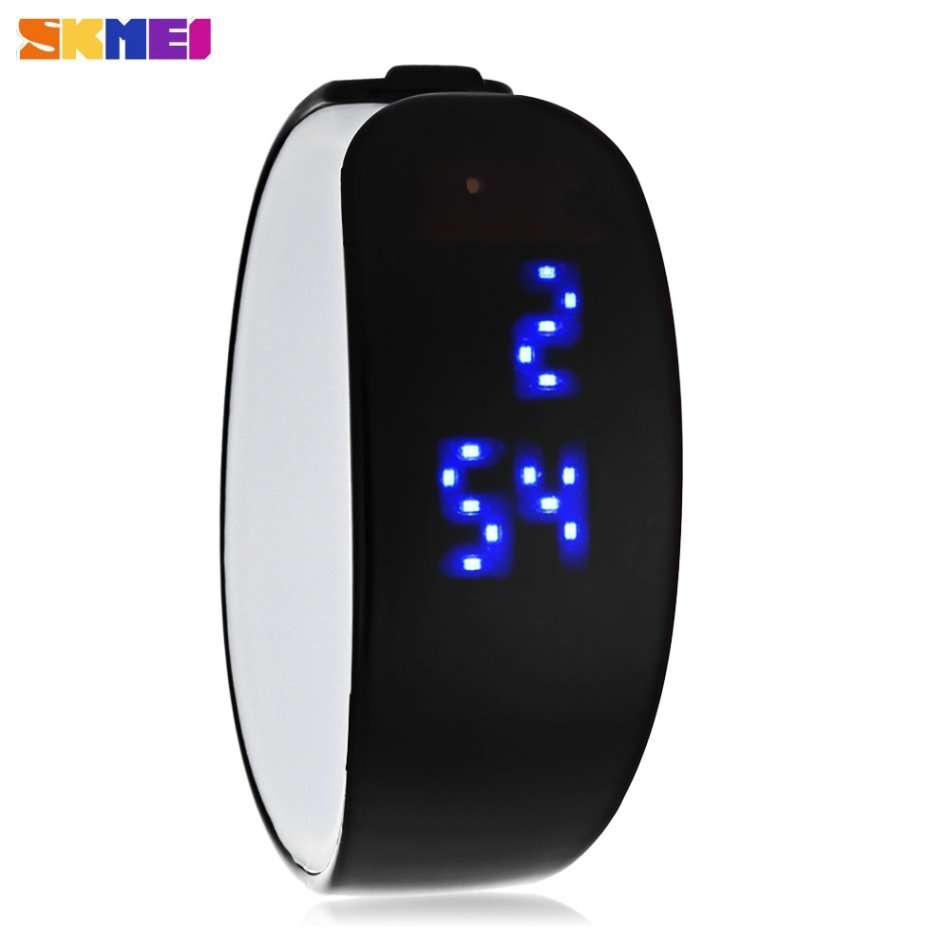 BLACK SKMEI Men Women LED Digital Bracelet Watch Water Resistance Wristwatch