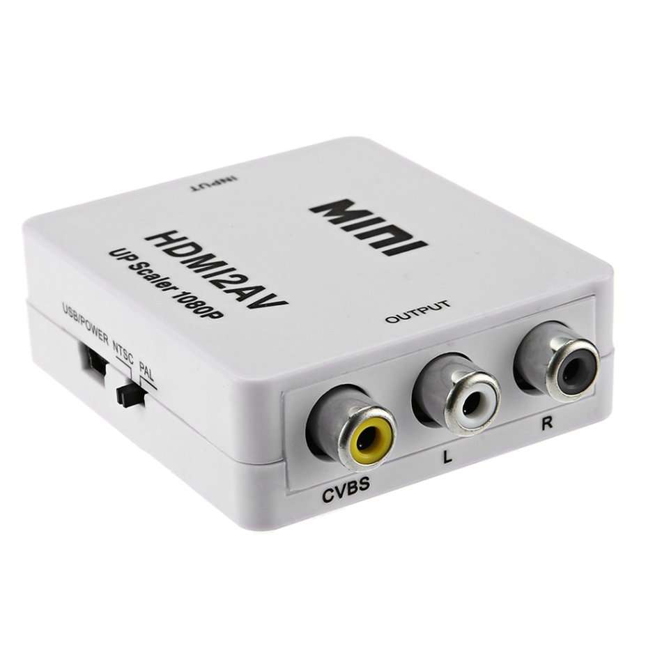 HD 1080P HDMI to AV Composite Video Converter with 3 RCA Connectors for TV PS3 VHS VCR DVD