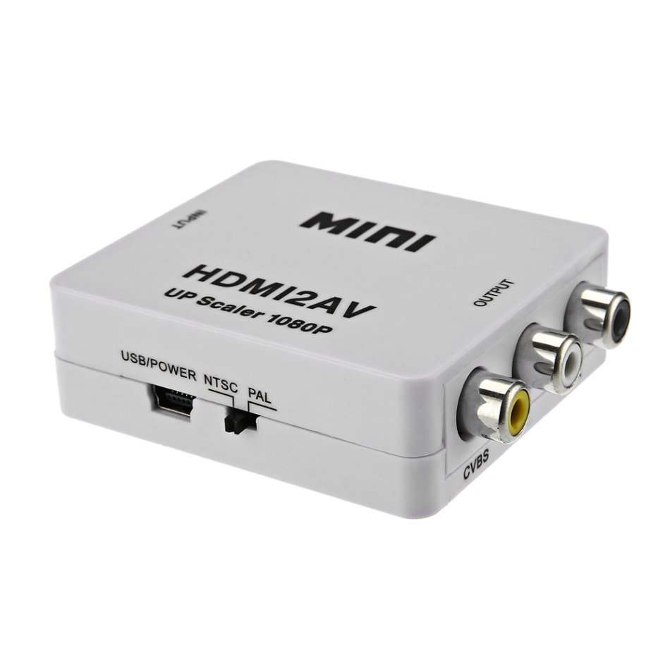 HD 1080P HDMI to AV Composite Video Converter with 3 RCA Connectors for TV PS3 VHS VCR DVD