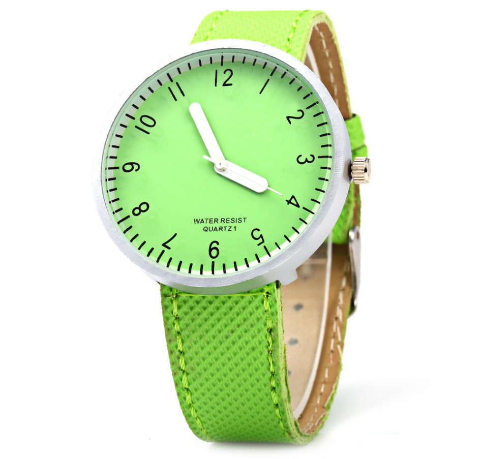 Simple Colorful Quartz Leather Band Female Watch