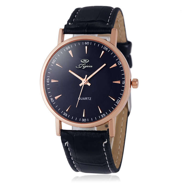 Jijia Business Quartz Watch with Double Scales Leather Band for Men
