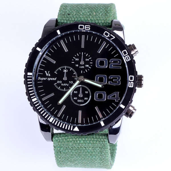 V6 Super Speed Stylish Men Fashion Quqrtz Sport Wristwatch Big Watch