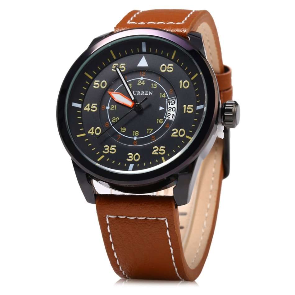 Curren 8210 Leather Band Men Quartz Watch