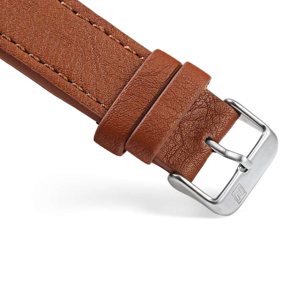 NAVIFORCE NF 9063M Male Quartz Watch Black Case Calendar Display Dial Leather Band Wristwatch