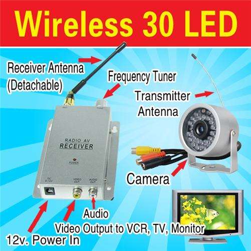 30 LED Wireless Weatherproof Color CCTV IR Camera Cam Night Version