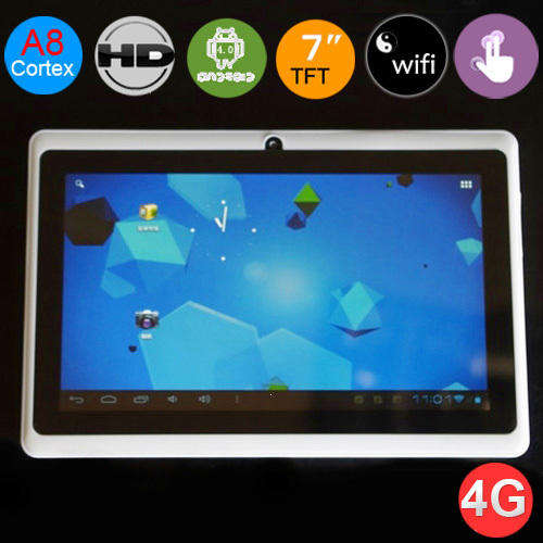 Multi-Touch Boxchip A13 Cortex A8 1.5GHz 4GB 512MB Android 4.0 7-in Tablet PC White