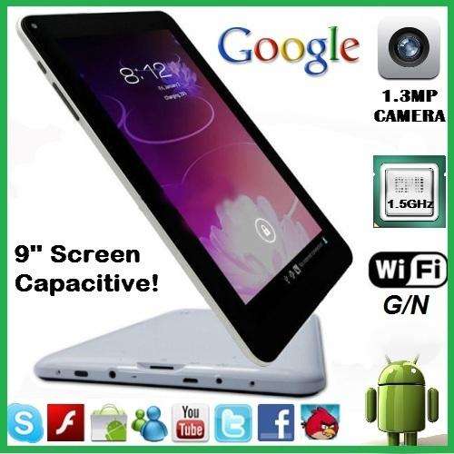 9 inches Android 4.0 Tablet PC 5 Point Capacitive A13 1.5GHz Camera WIFI 8GB