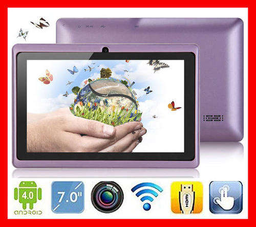 Multi-Touch Boxchip A13 Cortex A8 1.5GHz 4GB 512MB Android 4.0 7-in Tablet PC Purple