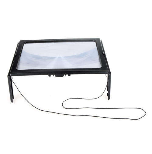 A4 Page 3x Reading Magnifier Magnifying Glass Loupe 4Led Light Lens Hands Free