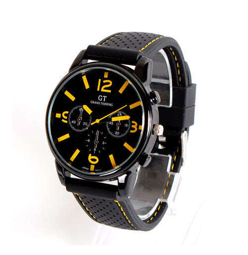 Men Military Pilot Aviator Army Style Silicone Rubber Sport Watch GT Watch