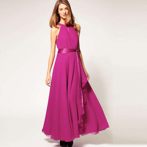 Womens Long Skirt Evening one-piece Dress Rose