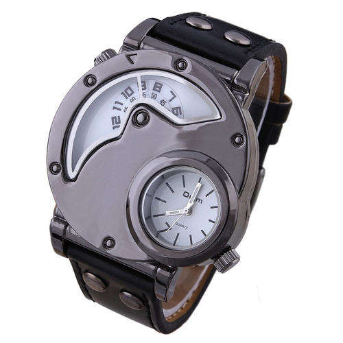 Oulm Luxury Sport Military Quartz Dial Clock Men Stainless Steel Wrist Watch