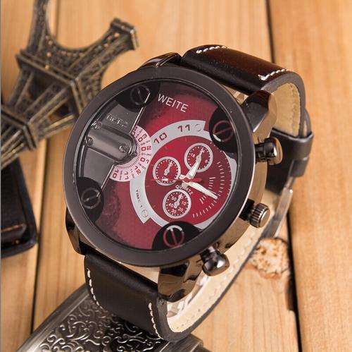 Men Fashion Quqartz Sport Wristwatch Big Watch