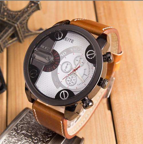 Men Fashion Quqartz Sport Wristwatch Big Watch