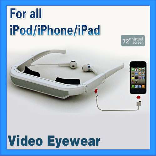 New 72 inch Virtual Digital Video Glasses Eyewear For Apple iPhone iPad iPod